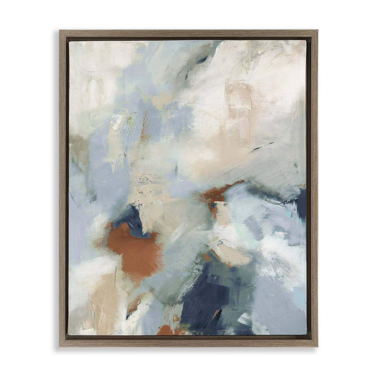 Stupell Industries Foggy Ombre Brush Strokes Framed Floater Canvas Wall Art Design by Michele Gort